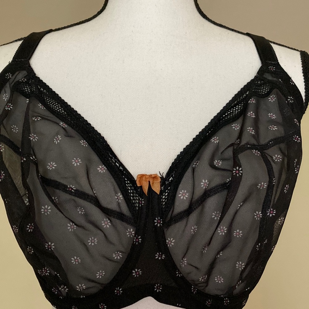 Mark & Spenser Printed Mesh Plus Size Bra